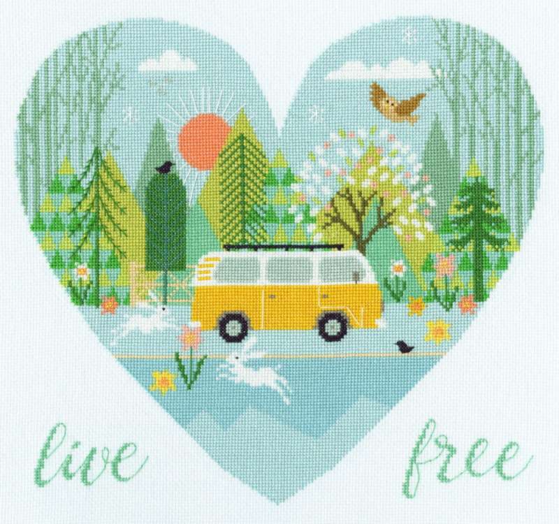 Live Free-XHY1-Kreuzstichbild-Bothy Threads